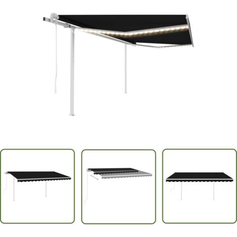 Automatische Markise Mit LED & Windsensor 3,5x2,5 M Gelb/Weiß