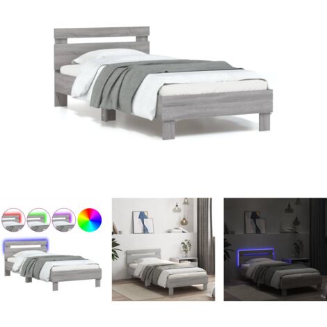 Flieks Polsterbett, LED Einzelbett Mit Ladefunktion, Stauraumkopfteil, Schublade 90x200cm