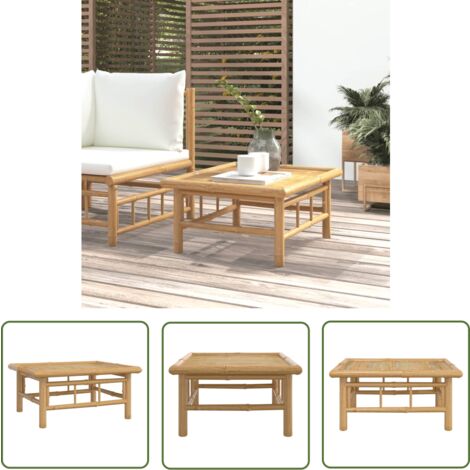 The Living Store Gartentisch 65x55x30 cm Bambus - Bambustisch - Gartentisch  - Esszimmerset - Terrasse Mbel - Gartenmbel