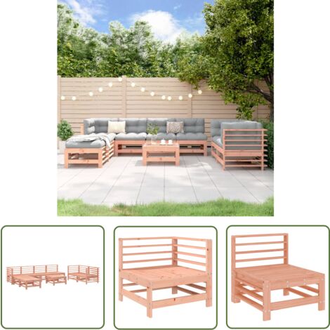 The Living Store 9tlg. GartenLoungeSet Massivholz Douglasie