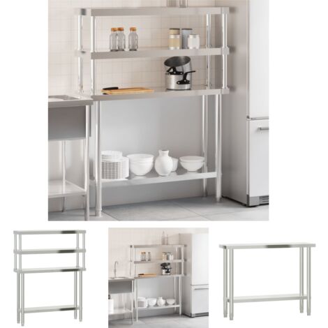 Produktbild von 3 Böden Edelstahlregal Gastro Schwerlastregal – Küchenregal 80x80x40 Cm, 30kg Pro Boden