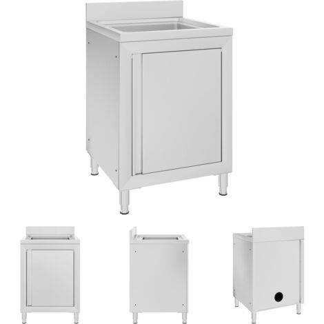 Willood Gastro Spülenunterschrank 60x60x96cm - Edelstahl Küchenunterschrank