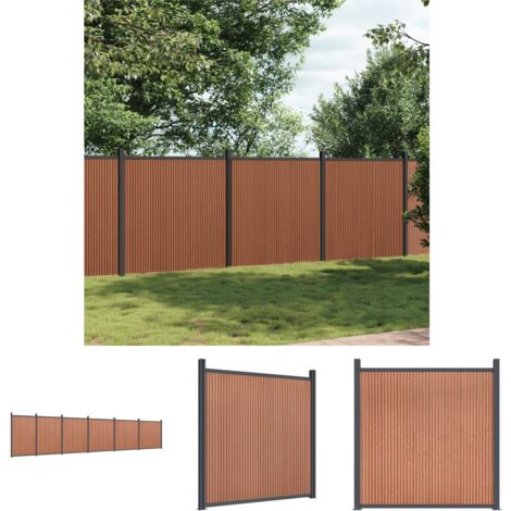 The Living Store Zaunelement Braun 1045x186 cm WPC - Zaunfelder