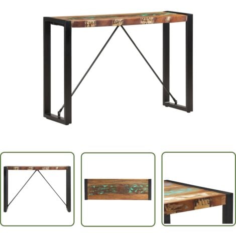 The Living Store Konsolentisch 110x35x76 cm Massives Altholz - Industriel Stil - Wohnzimmer Dekoration - Altholzmöbel - Sideboard - Kommode