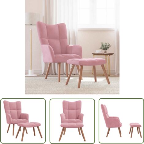 Sessel Mit Hocker Rosa The Living Store Relaxsessel mit Hocker Rosa Samt - Sessel - Samt ...
