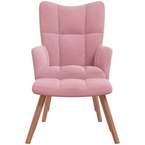Sessel Mit Hocker Rosa The Living Store Relaxsessel mit Hocker Rosa Samt - Sessel - Samt ...