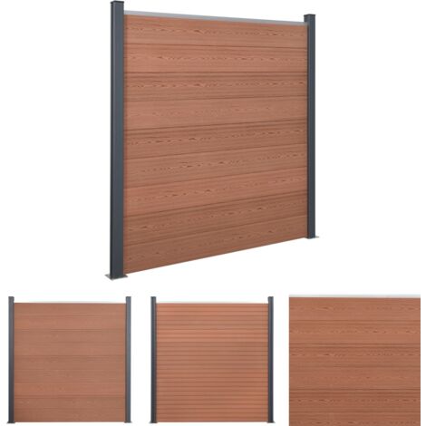 The Living Store Zaunelement-Set Braun 180x186 cm WPC -  Zaunfelder