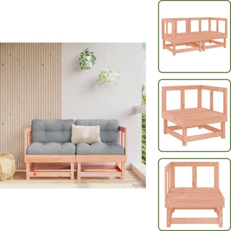 The Living Store Garten-Ecksofas 2 Stk. Massivholz Douglasie - Gartensorgsofa - Eckcouch - Gartenmöbeln - Douglasienholz Möbel - Outdoor Lounge Set (1/5)