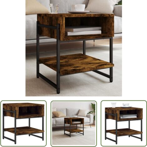 The Living Store Couchtisch Räuchereiche 40x40x45 cm Holzwerkstoff ...