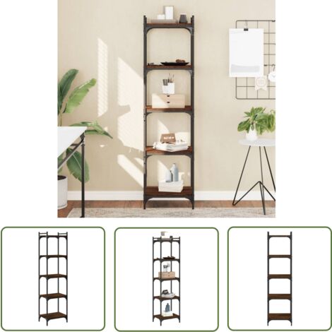 The Living Store Bücherregal 5 Böden Braun Eiche-Optik 40x30x154cm
