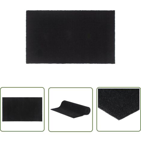 The Living Store Fußmatte Schwarz 90x150 cm Kokosfaser Getuftet - Kokosfußmatte - Eingangsmatte - Türmatte - Outdoor Matten - Rutschfest (1/5)