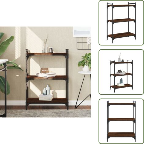 The Living Store Bücherregal 3 Böden Braun Eichen-Optik 60x30x86cm Holzwerkstoff - Bucherregal - Regal - Holzmöbel - Eiche Optik - Wohnraumgestaltung (1/5)