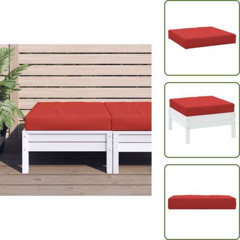 The Living Store Palettenkissen Rot 60x60x8 cm Oxford-Gewebe - Gartenkissen - Sitzkissen - Palettenkissen - Außenkissen - Wasserabweisendes Kissen (1/5)