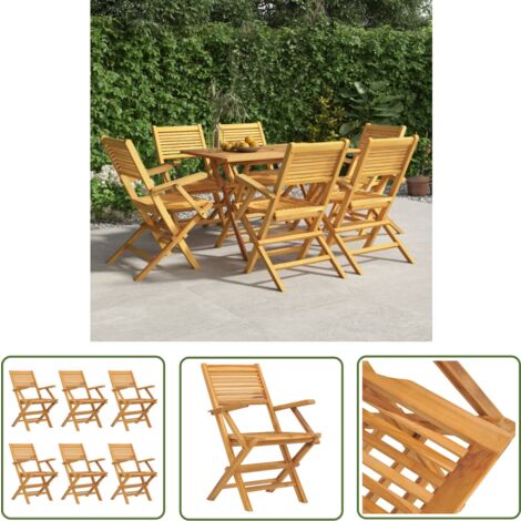 The Living Store Gartenstühle 6 Stk. Klappbar 55x62x90 cm Massivholz
