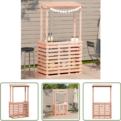 The Living Store Gartenbar mit Dach 112,5x57x195,5 cm Massivholz Kiefer