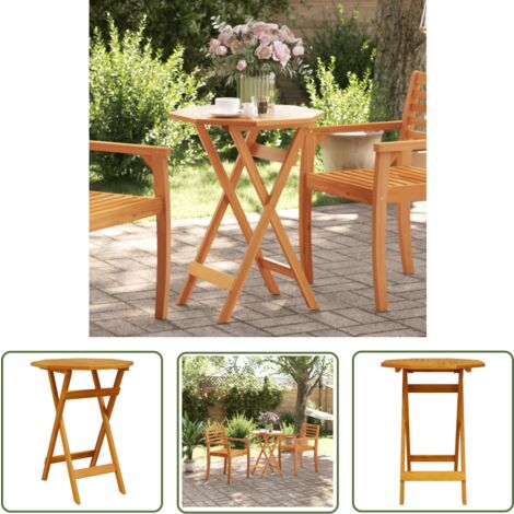 KHG Klapptisch Akazienholz - Halbrund & Platzsparend Für Balkon