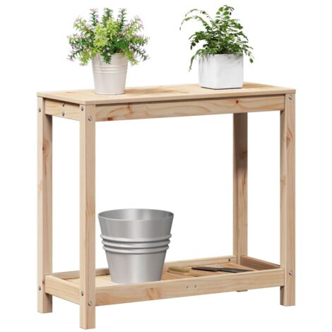 The Living Store Pflanztisch mit Ablage 82,5x35x75 cm Massivholz Kiefer