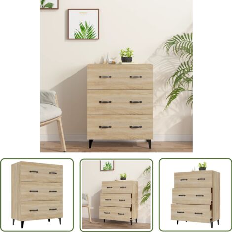 The Living Store Sideboard Sonoma-Eiche 69,5x34x90 cm Holzwerkstoff - Schreibtisch - Wohnzimmermöbel - Sideboard - Regal - Holzmöbel (1/5)