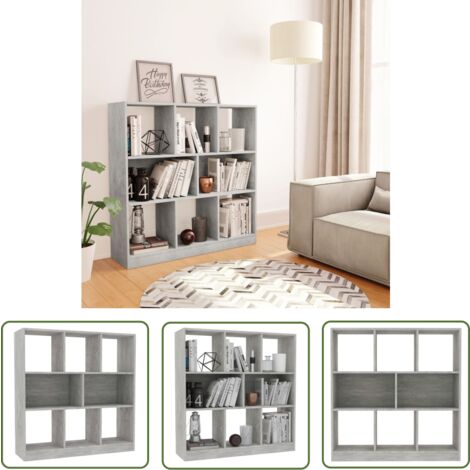 The Living Store Bücherregal Betongrau 97,5x29,5x100 cm Holzwerkstoff - Bücherregal - Holzmöbel - Wohnraumgestaltung - Aufbewahrungslösung - Sideboard (1/5)
