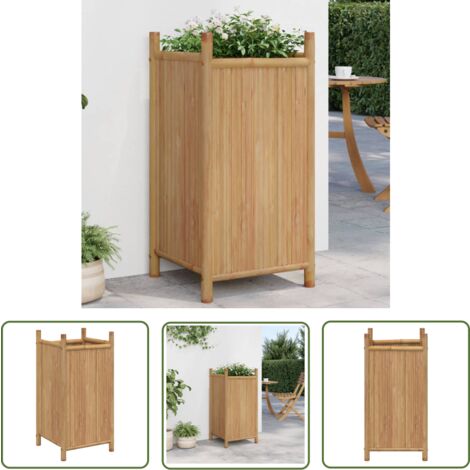 The Living Store Pflanzkübel 40x40x80 cm Bambus Bambuskiste
