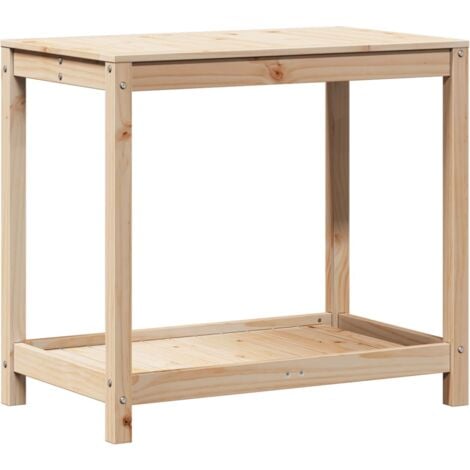 The Living Store Pflanztisch mit Ablage 82,5x50x75 cm Massivholz Kiefer