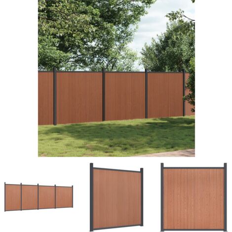 The Living Store Zaunelement Braun 699x186 cm WPC - Zaunfelder