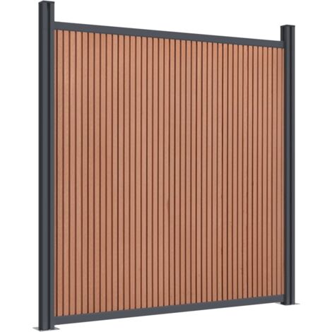 The Living Store Zaunelement Braun 699x186 cm WPC Zaunfelder