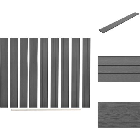 Zaunfelder - Living Ersatz-Zaunbretter 9 Stk. WPC 170 cm Grau