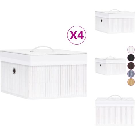 Ordnungshelfer - Living Bambus Aufbewahrungsboxen 4 Stk. Weiß (1/5)