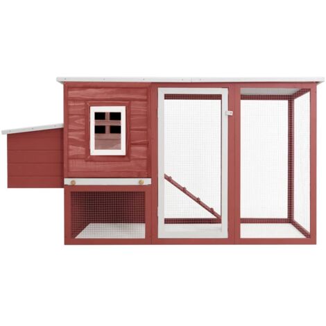 GartenHühnerstall mit 1 Legenest Rot Holz Hühnerstall Hühnerhaus