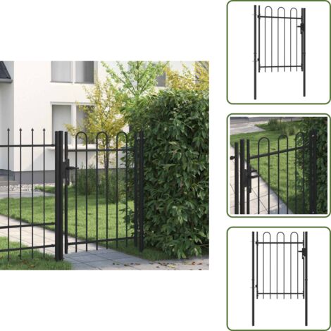 KOIECETA Gartentor Mit Gewölbter Spitze - Stabiles Metalltor 105x204cm