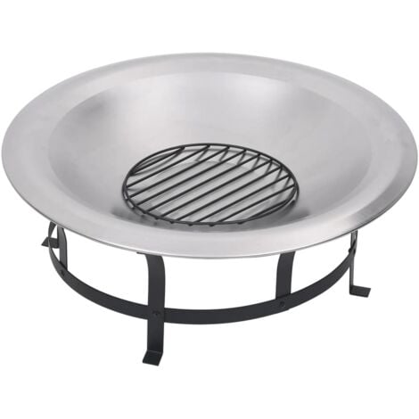 Kamine Living GartenFeuerschale mit Grill Edelstahl 76 cm