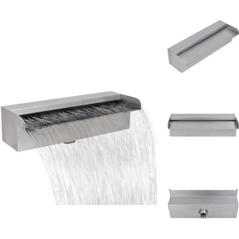 LAPOOH Edelstahl Pool-Wasserfall 90 Cm - Elegante Fontäne Für Gartenpool & Teich