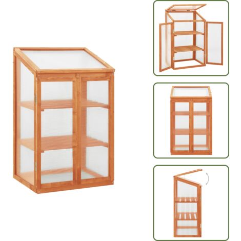 Gewächshaus 60x45x100 cm Tannenholz - Holzgewächshaus - Gartenhaus - Gewächshaus Aus Holz - Tannenholz Gewächshaus - Mini Gewächshaus