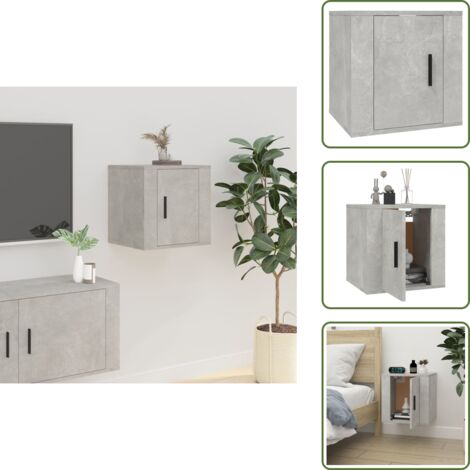 TV-Wandschrank Betongrau 40x34,5x40 cm - TV Schrank - Wandregal - Wohnwand - Regal - Betongrau (1/5)