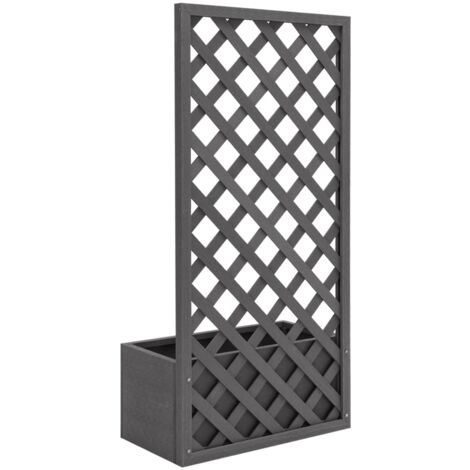 Blumenkasten mit Rankgitter 65x30x135 cm WPC Blumenkasten