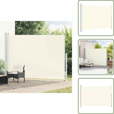 Seitenmarkise Ausziehbar 200x300 cm Creme - Sonnensegel - Markise -  Gartensorgen - Terrassenberdachung - Balkonschirm
