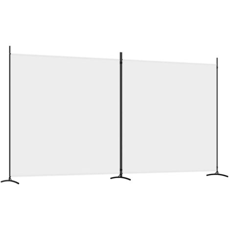 2tlg. Paravent Weiß 348x180 cm Stoff Paravent Raumteiler