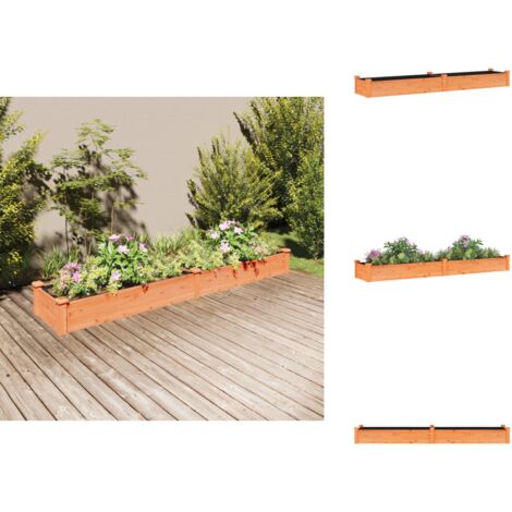 Hochbeet mit Einsatz Braun 240x45x25 cm Massivholz Tanne Hochbeet
