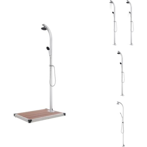 VidaXL Gartendusche Mit Bodenplatte - Aluminium & Edelstahl