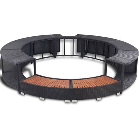 Whirlpool-Umrandung Quadratisch | PE-Rattan & Akazienholz – Stylisch & Funktional Für Dein Spa