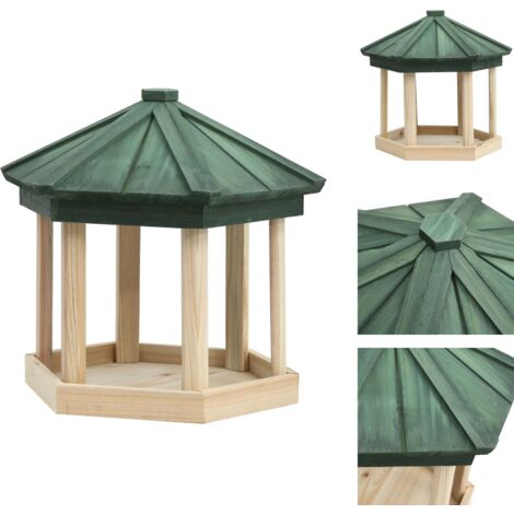 Vogelfutterspender - Living Vogelfutterhaus Achteck Tanne Massivholz 33x30 cm (1/5)