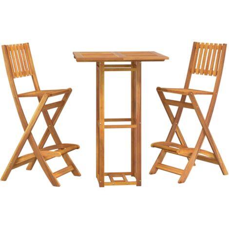 UNIONLINE 3-tlg. Gartenbar Set - Höhentisch Mit 2 Barhockern - Outdoor Balkon Möbel