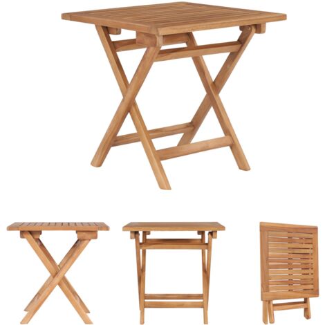 The Living Store Klappbarer Gartentisch 45x45x45 cm Teak Massivholz