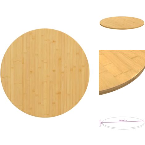 ShGaxin Bambus Tischplatte 60x1,5 Cm  Arbeitsplatte, Waschtischplatte,  Brotischplatte Rund Bambus Tischplatte 60cm