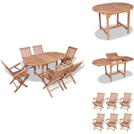 BWare 7tlg. GartenEssgruppe Teak Massivholz Gartenmöbel