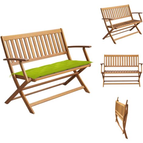 Gartenbänke Living Gartenbank mit Auflage 120 cm Massivholz Akazie