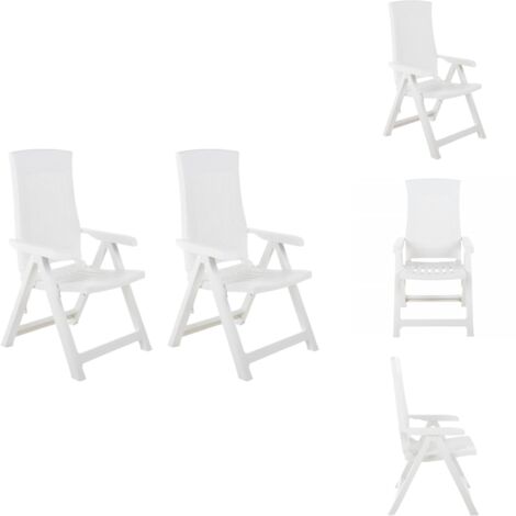 Verstellbare Gartenstühle 2 Stk. Kunststoff Weiß Gartensaßsessel