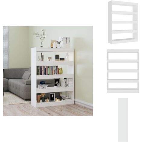 Bücherregal/Raumteiler Weiß 100x30x135 cm BucheRegal Holzregal