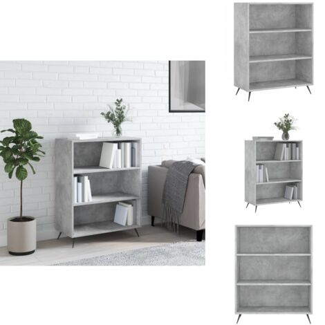 Bücherregal Betongrau 69,5x32,5x90 cm Holzwerkstoff - Buche Regal - Bücherständer - Wohnraumgestaltung - Modernes Design - Holzwerkstoff (1/5)